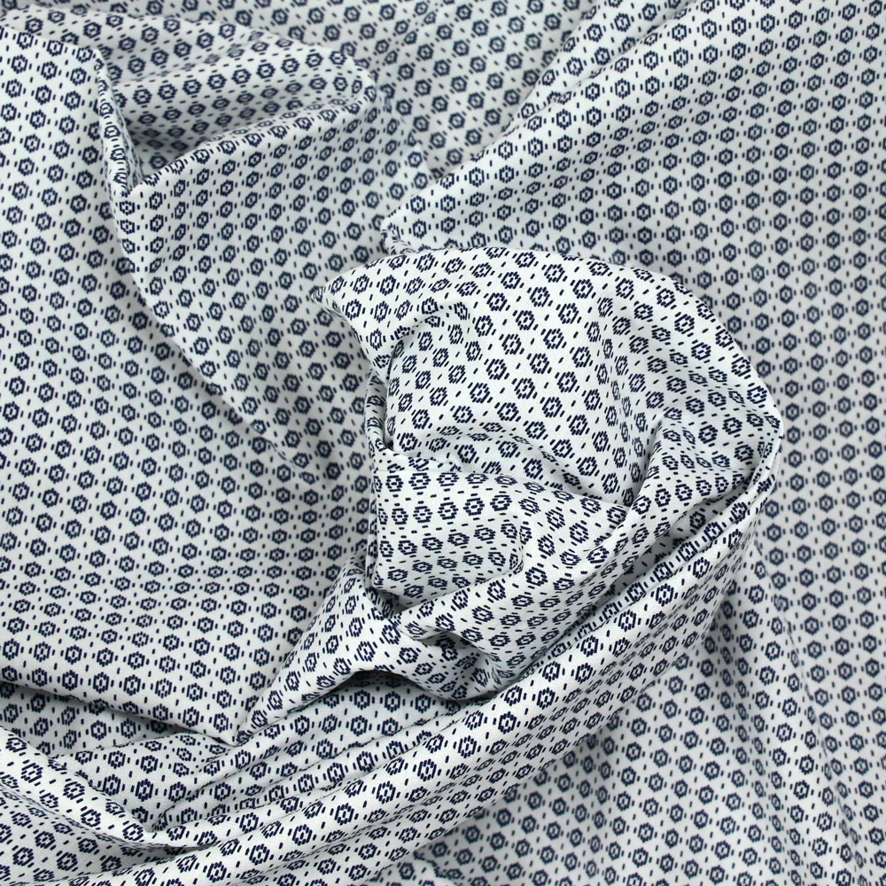 Coton imprimé capsule marine fond blanc - Image 2