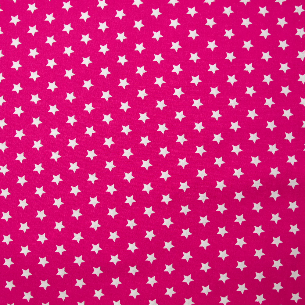 Coton imprimé étoile 1cm fuchsia