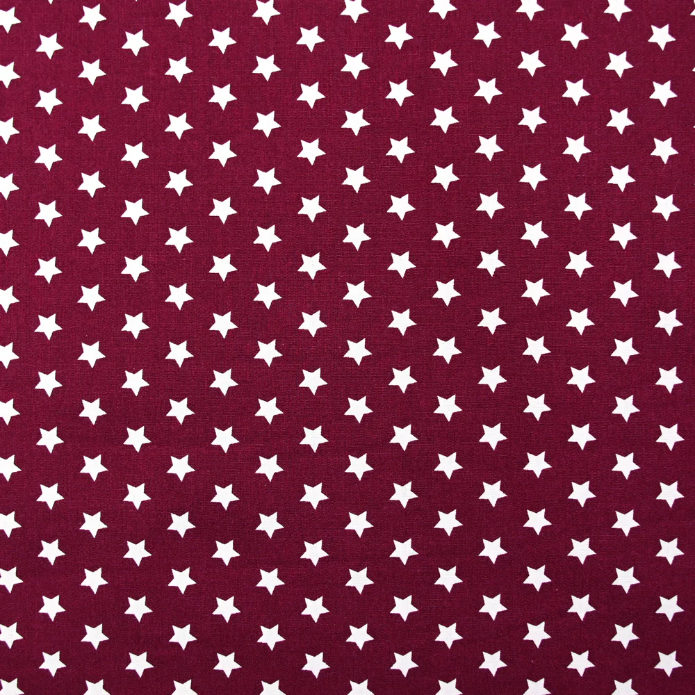Coton imprimé étoile 1cm lie de vin