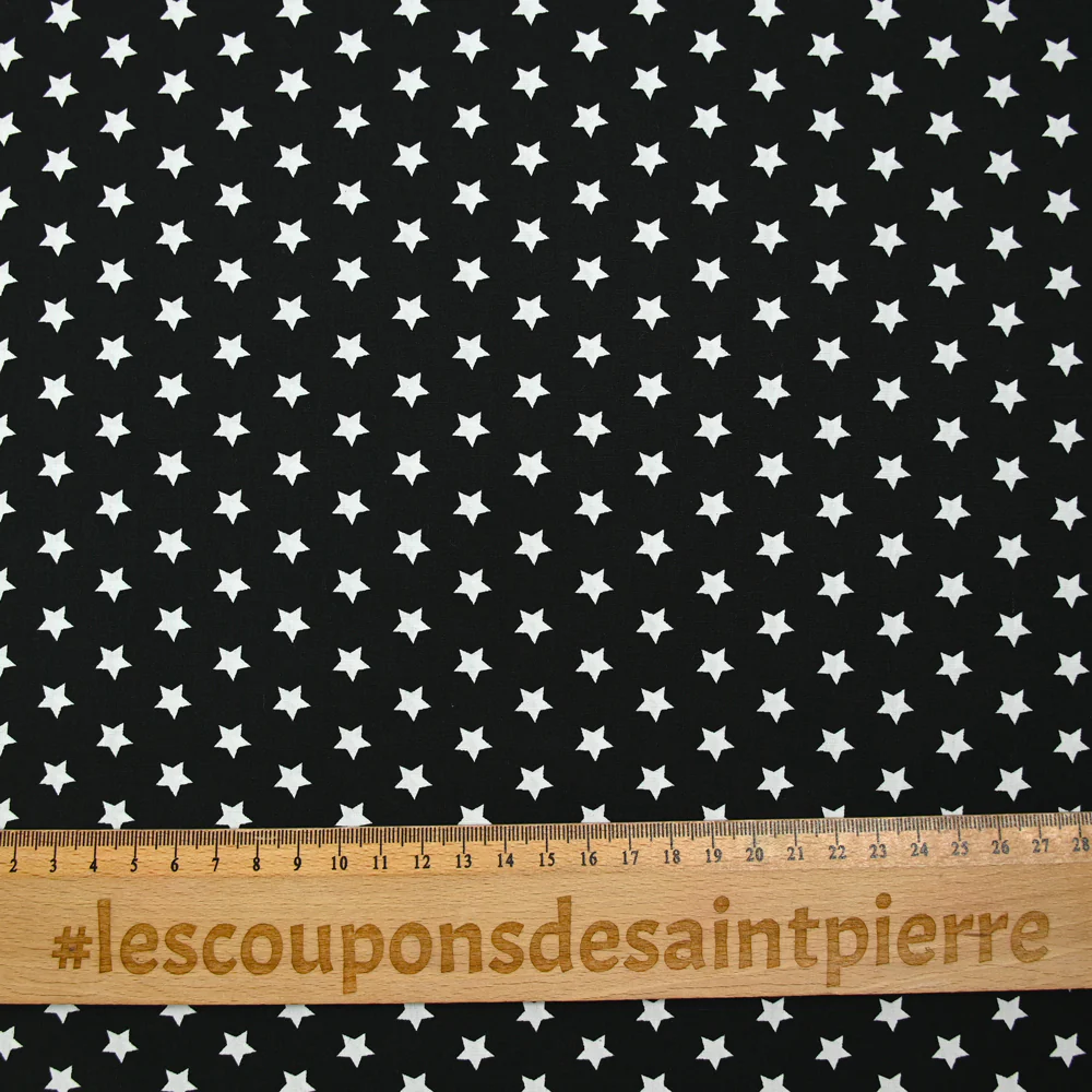 Coton imprimé étoile 1cm noir - Image 3