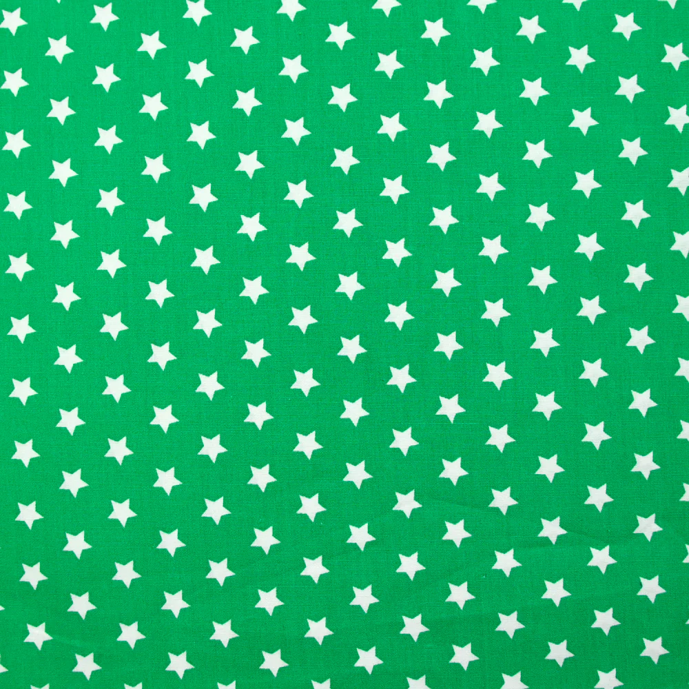 Coton imprimé étoile 1cm vert