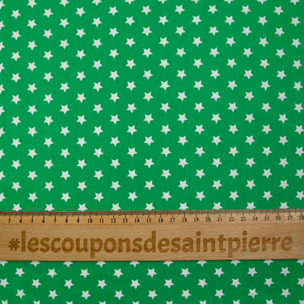 Coton imprimé étoile 1cm vert - Image 3
