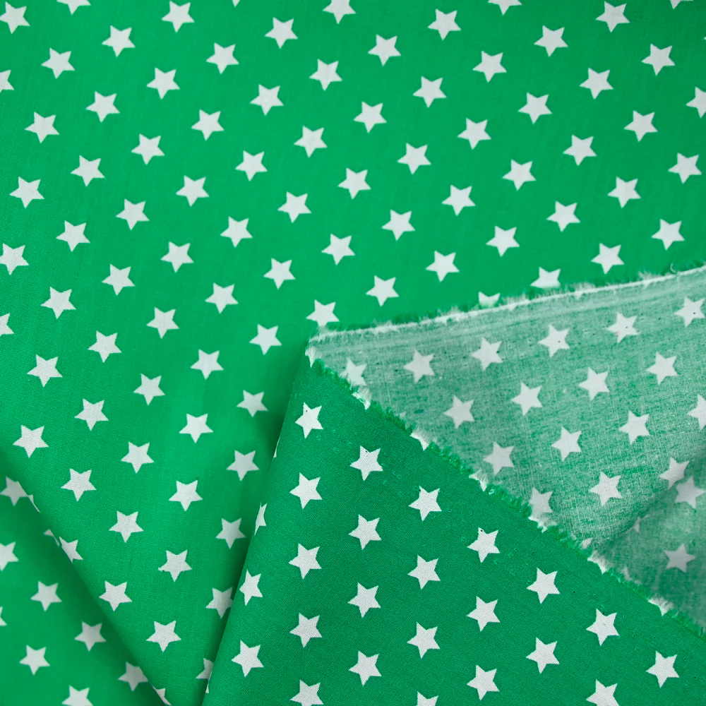 Coton imprimé étoile 1cm vert - Image 4
