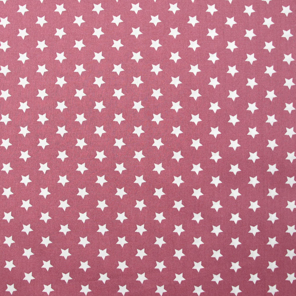 Coton imprimé étoile 1cm vieux rose