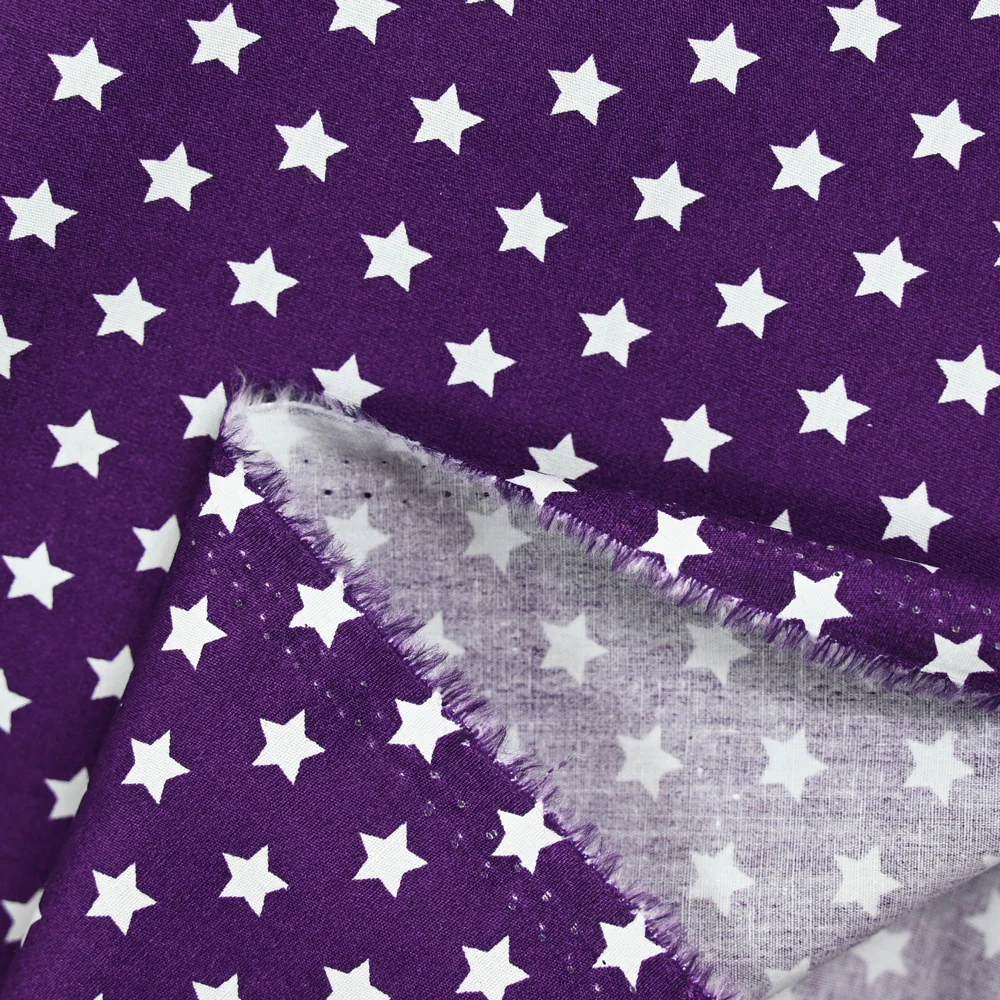 Coton imprimé étoile 1cm violet - Image 4