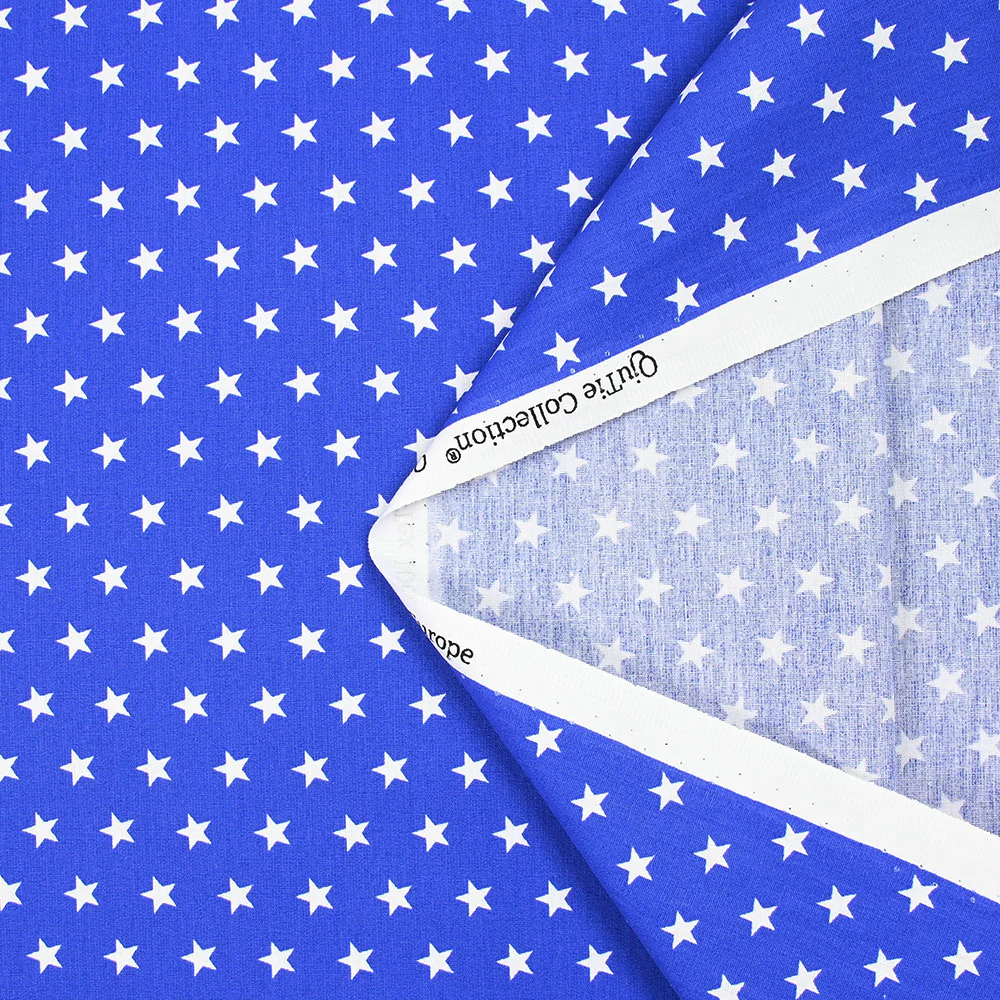 Coton imprimé étoiles fond bleu roi - Image 5