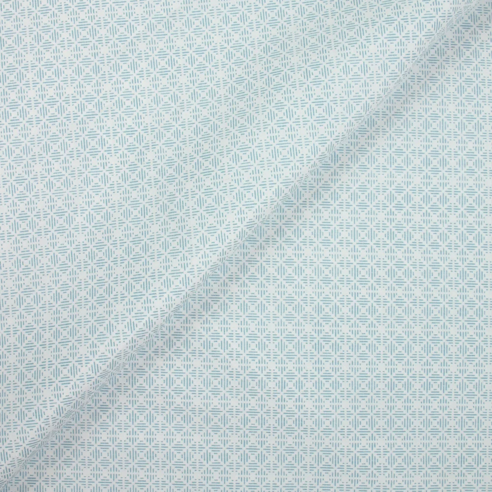 Coton imprimé fantaisie ciel fond blanc