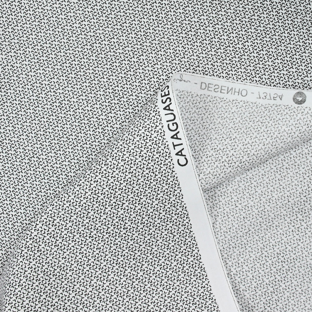 Coton imprimé flèche noir fond blanc - Image 7
