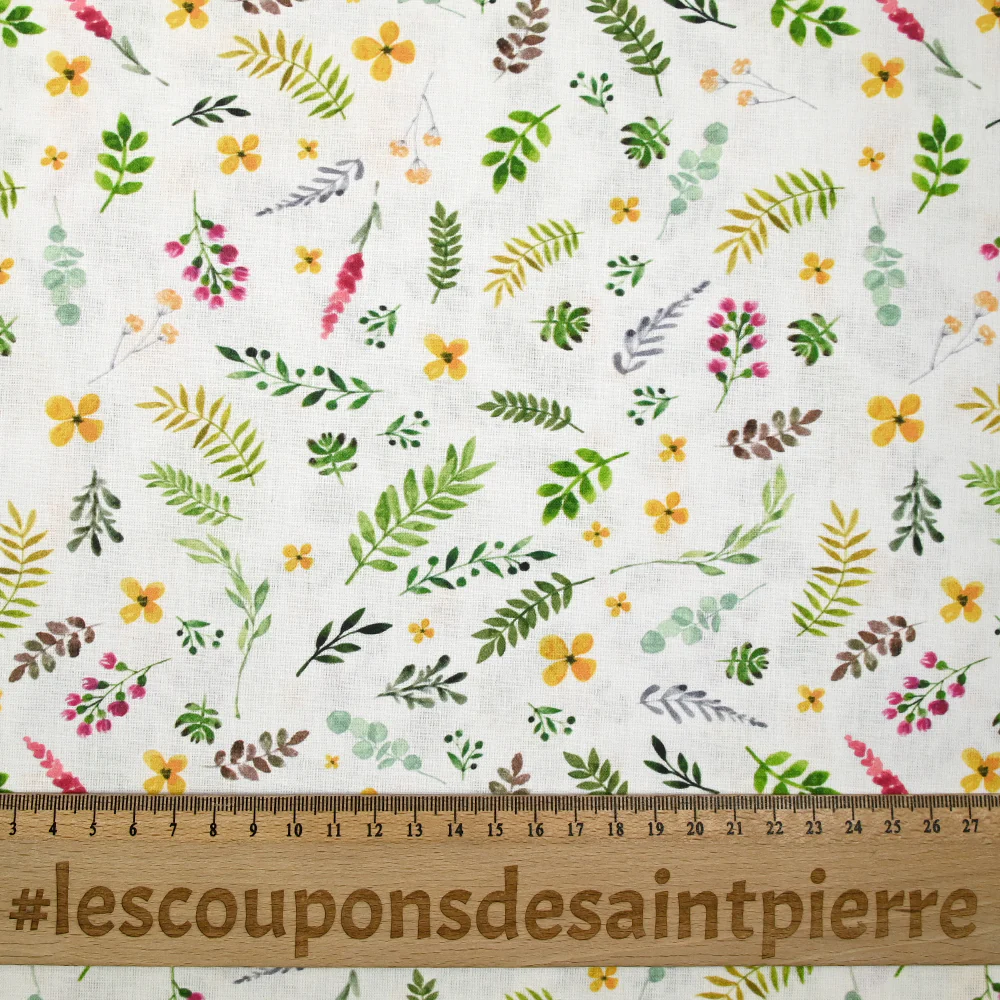 Coton imprimé herboriste fond blanc - Image 3