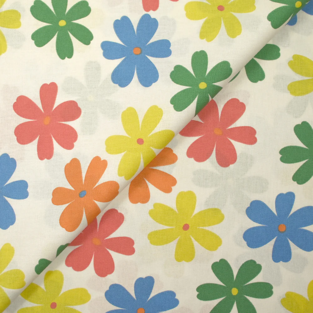 Coton imprimé les fleurs de Ninon fond écru - Image 4