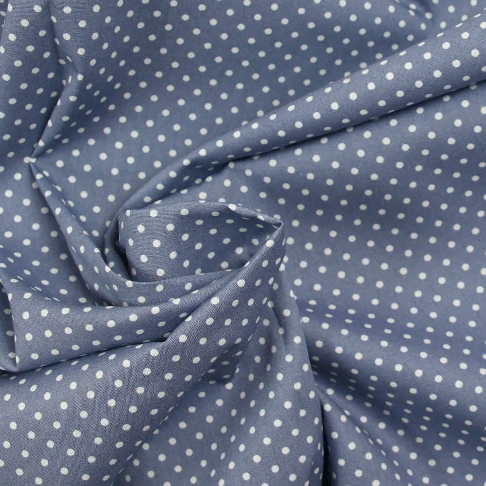 Coton imprimé petits pois 2mm gris - Image 2