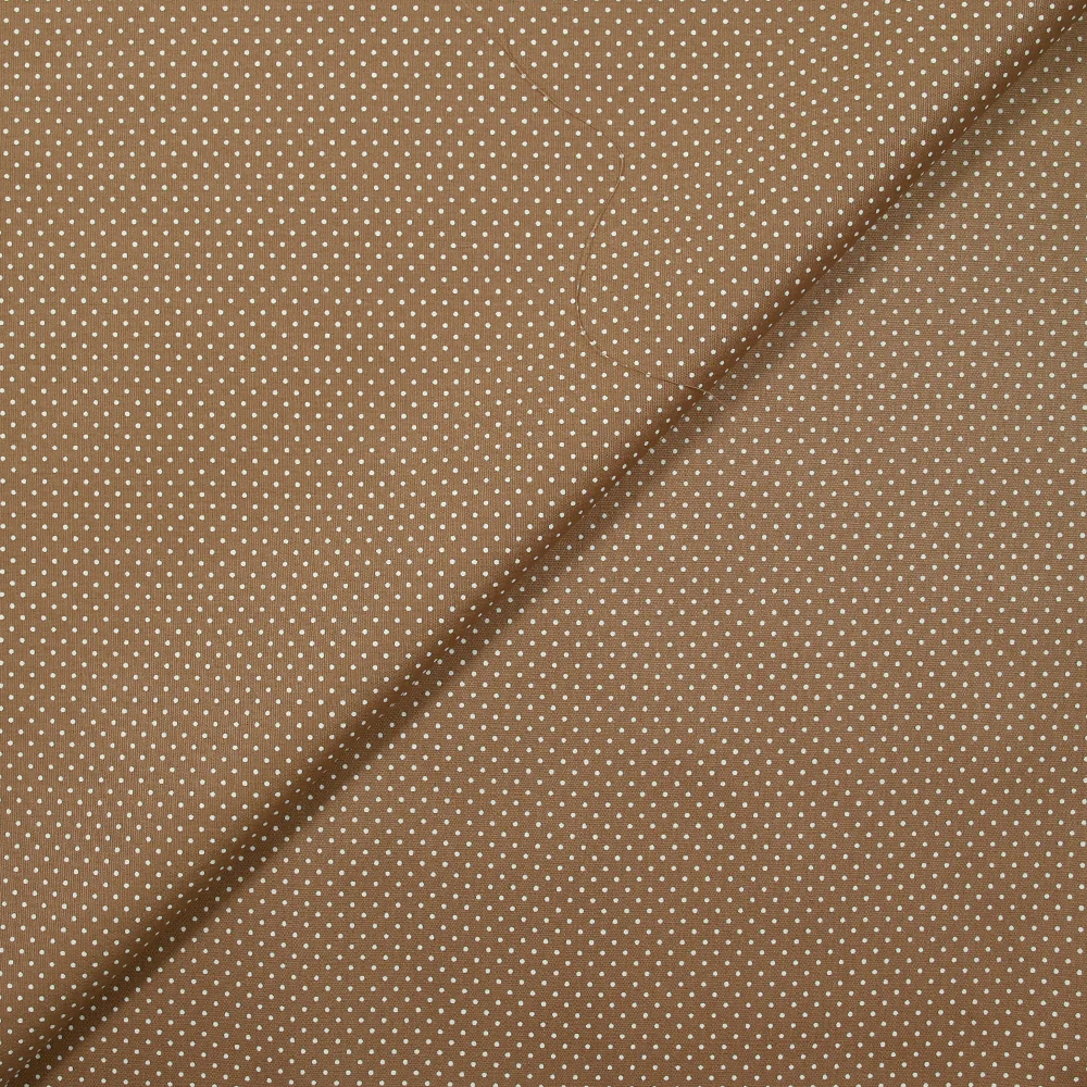 Coton imprimé pois 1mm fond marron