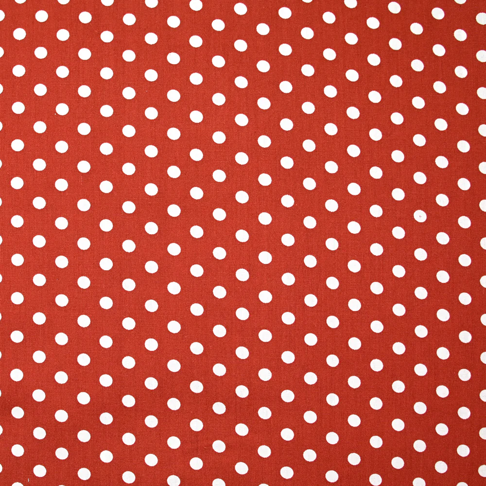 Coton imprimé pois 6mm brique