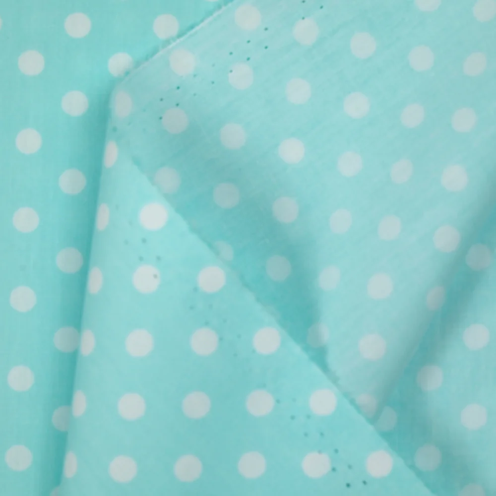 Coton imprimé pois 6mm ciel - Image 2