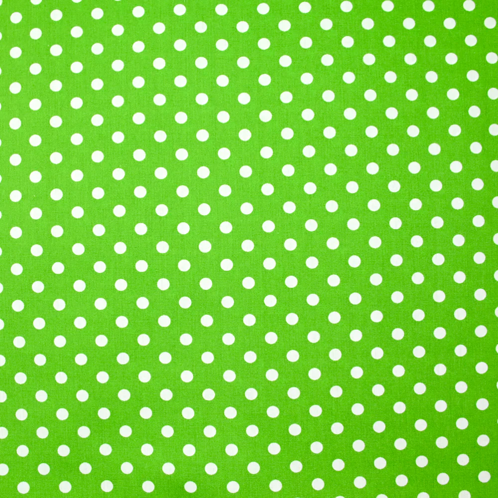 Coton imprimé pois 6mm vert
