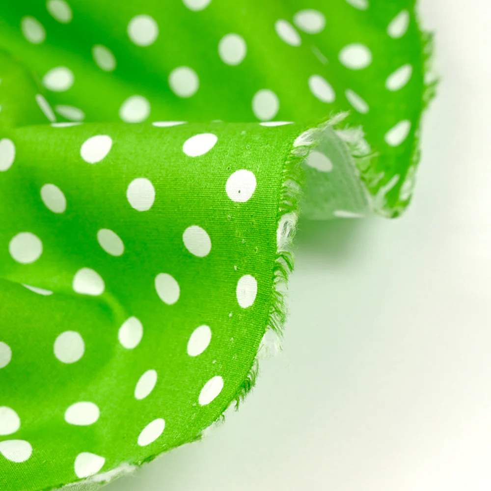 Coton imprimé pois 6mm vert - Image 5