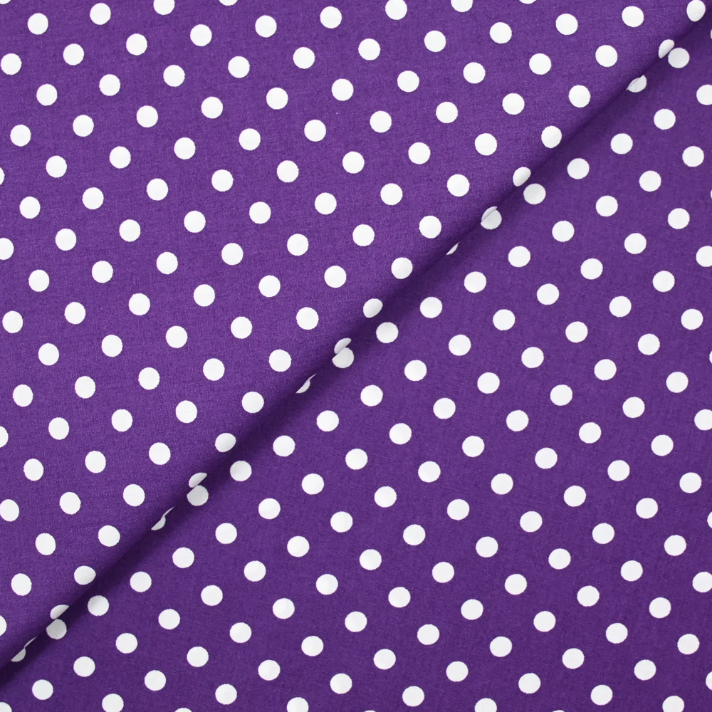 Coton imprimé pois 6mm violet