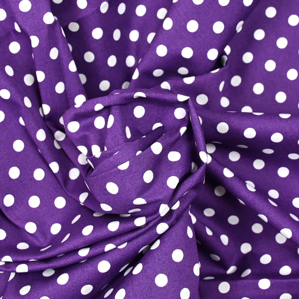 Coton imprimé pois 6mm violet - Image 2