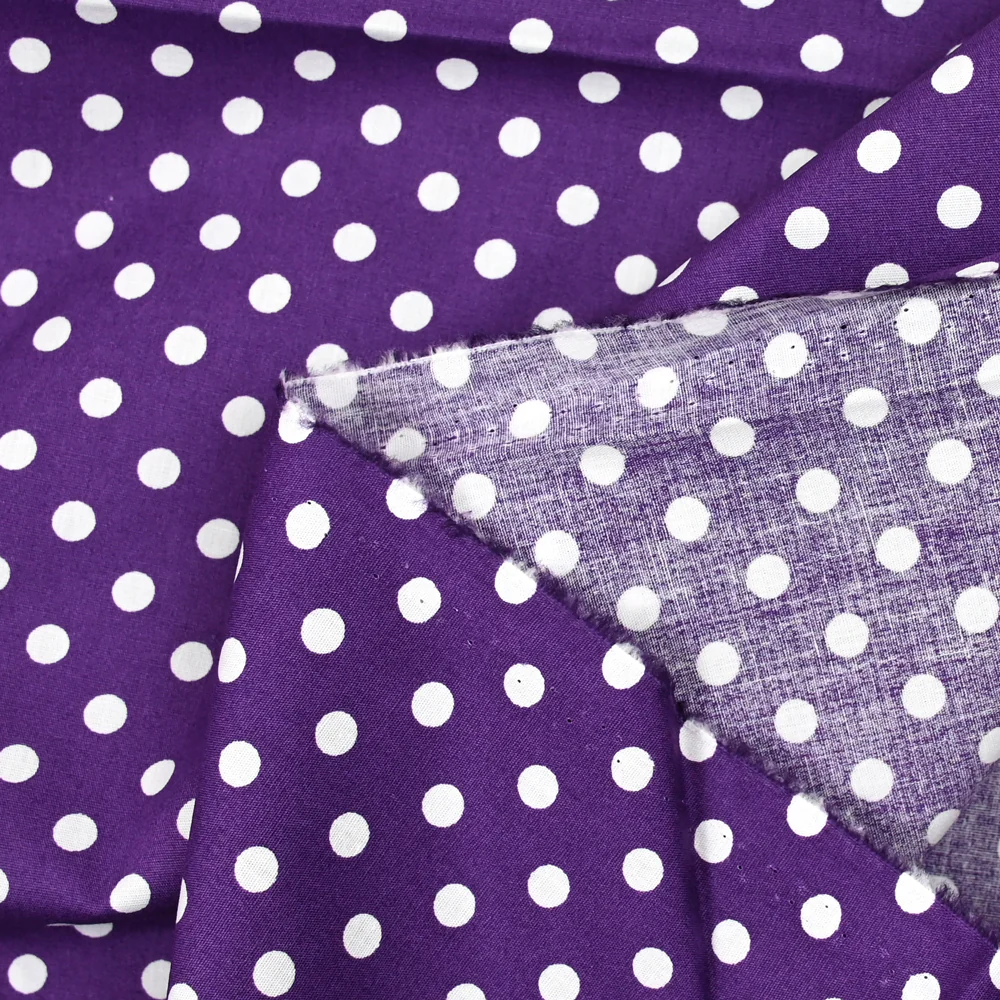 Coton imprimé pois 6mm violet - Image 4