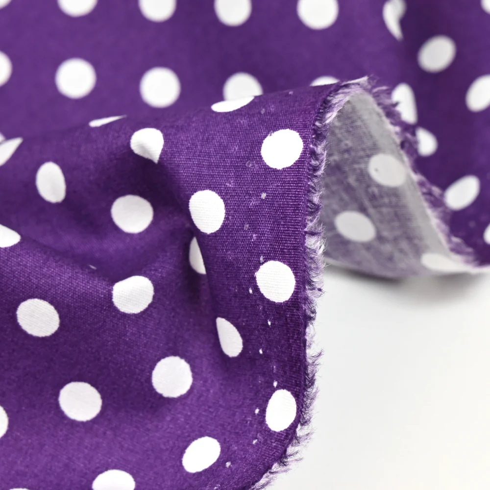 Coton imprimé pois 6mm violet - Image 5