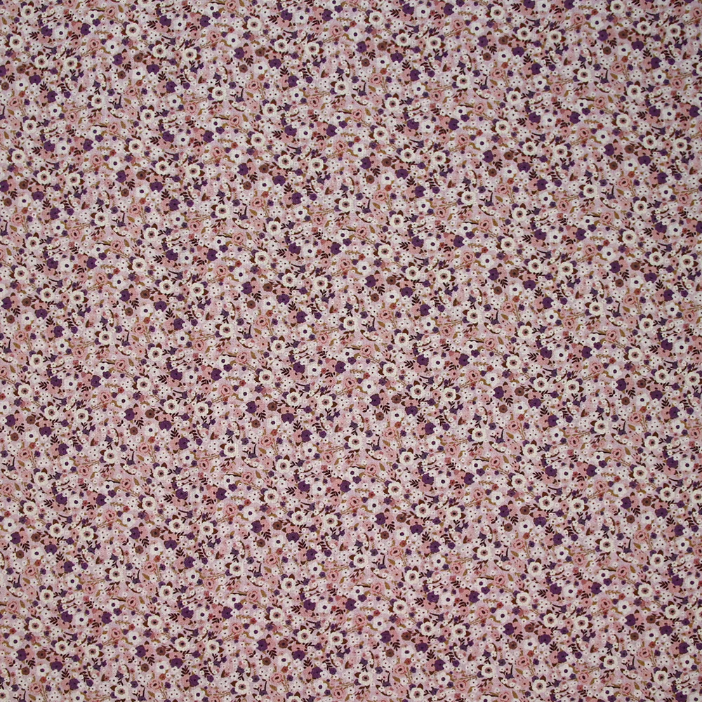 Coton imprimé s'épanouir violet, rose et blanc