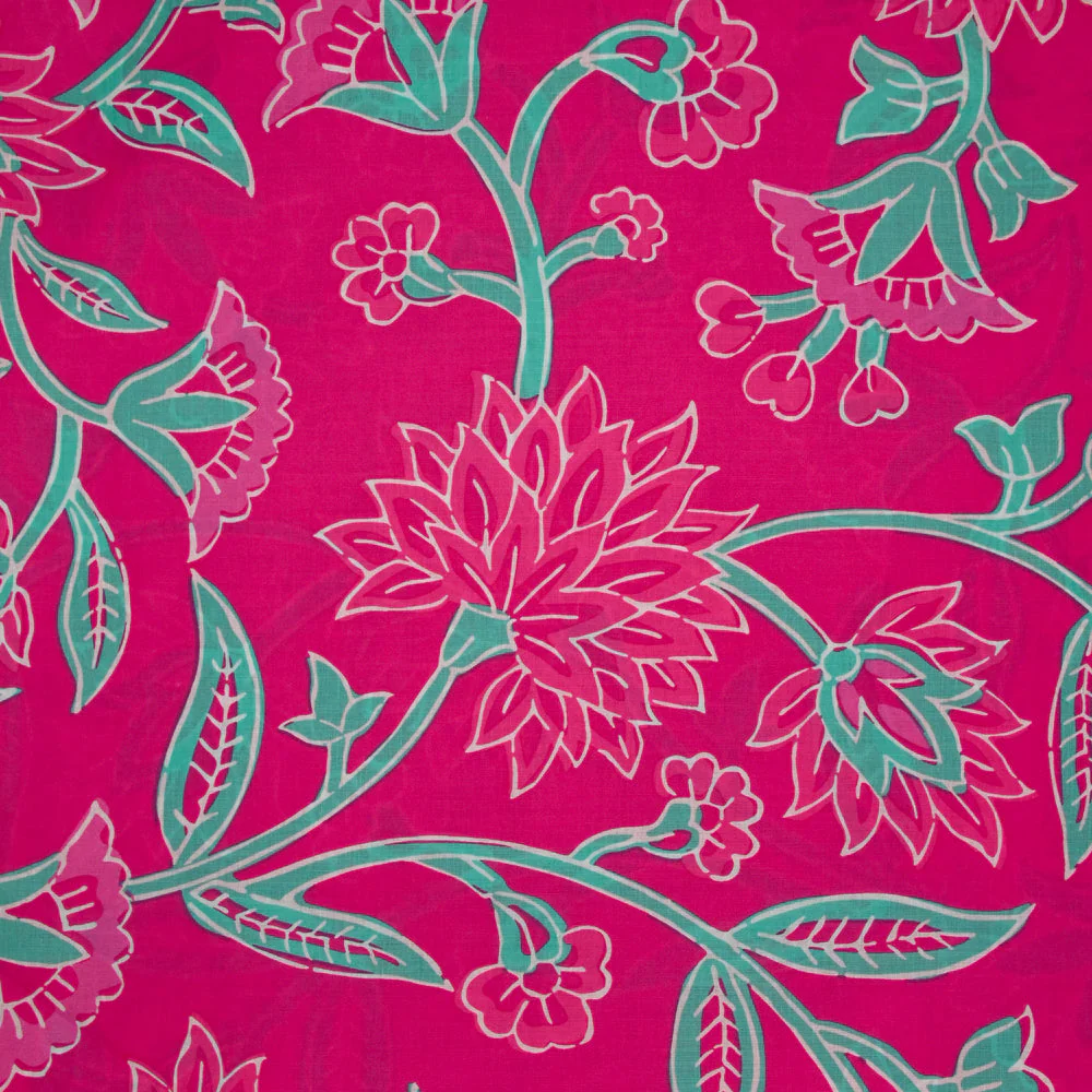 Coton indien imprimé Rishikesh rose