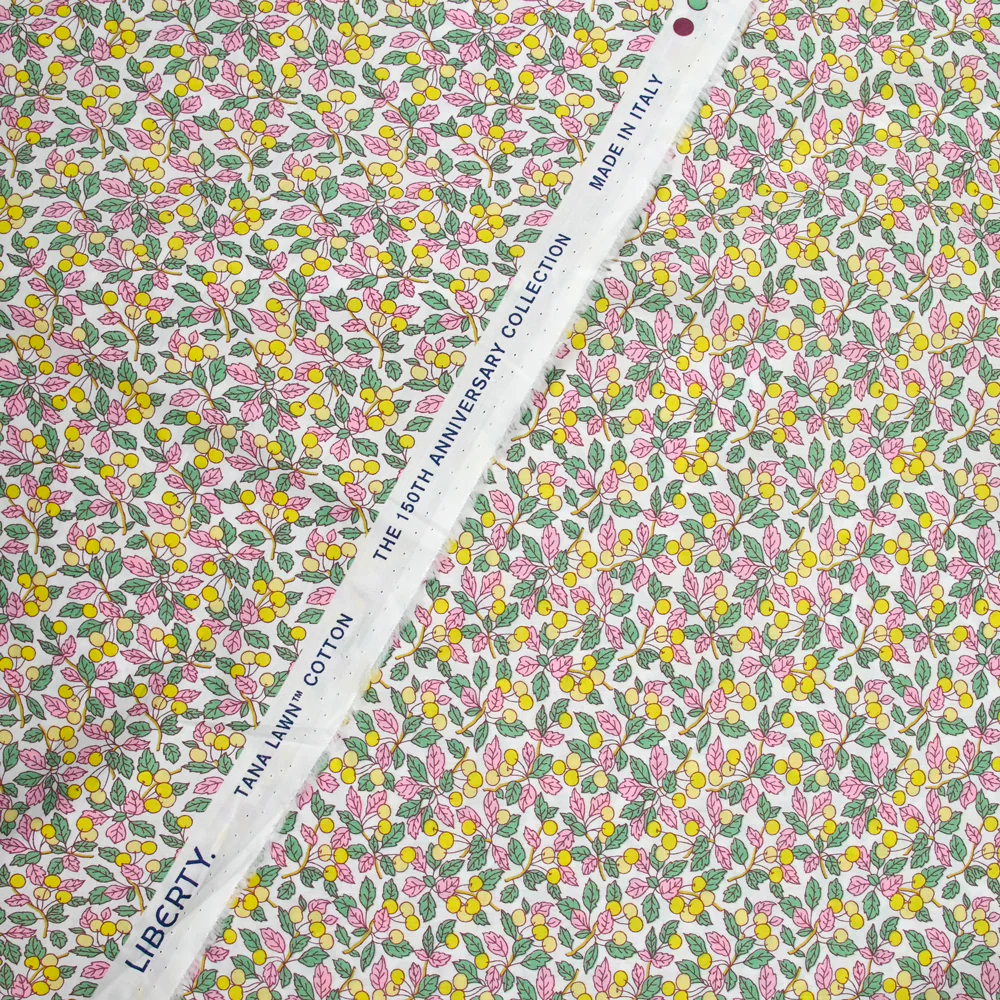 Coton liberty ® 150th Colleen's Orchard jaune au mètre - Image 5