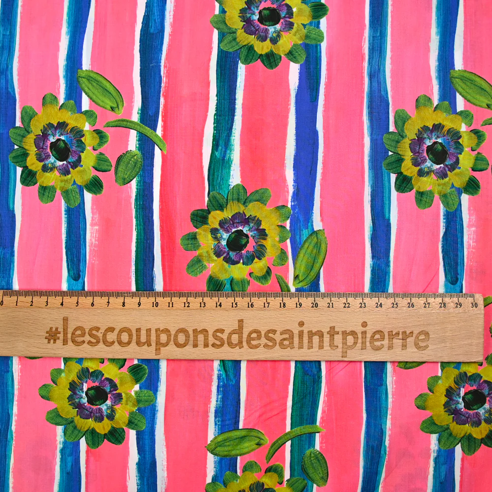 Coton liberty ® Beau rose au mètre - Image 4