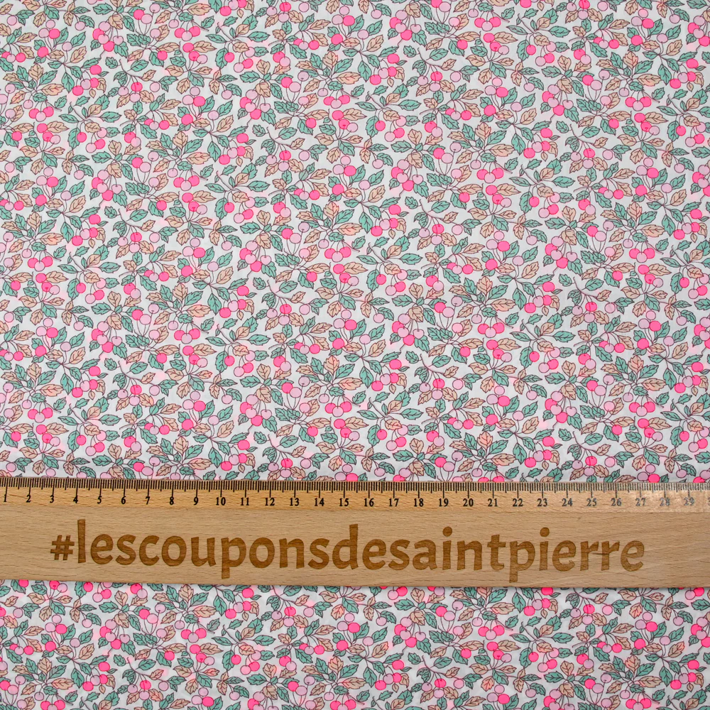 Coton liberty ® 150th Colleen's Orchard rose fluo au mètre - Image 4