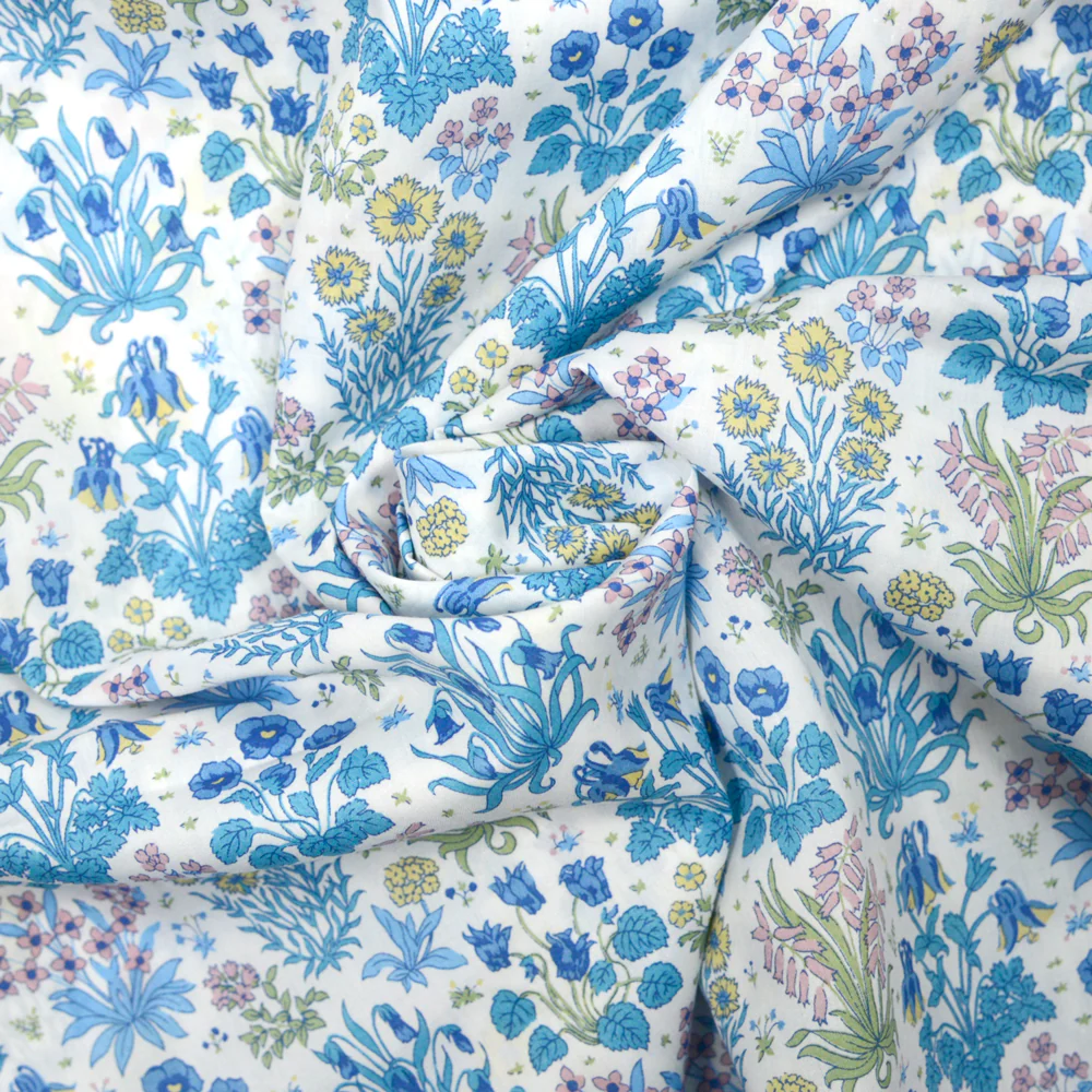 Coton liberty ® Colombe Study bleu au mètre - Image 2