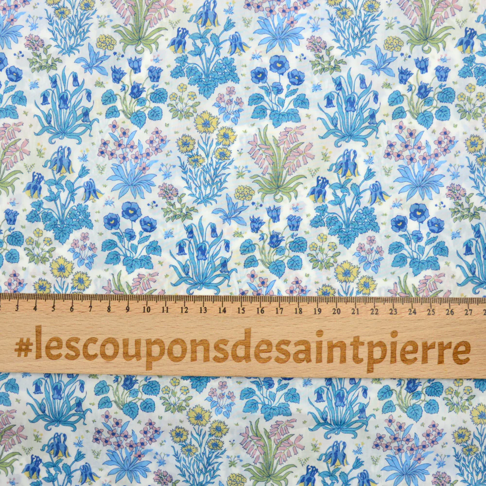 Coton liberty ® Colombe Study bleu au mètre - Image 7