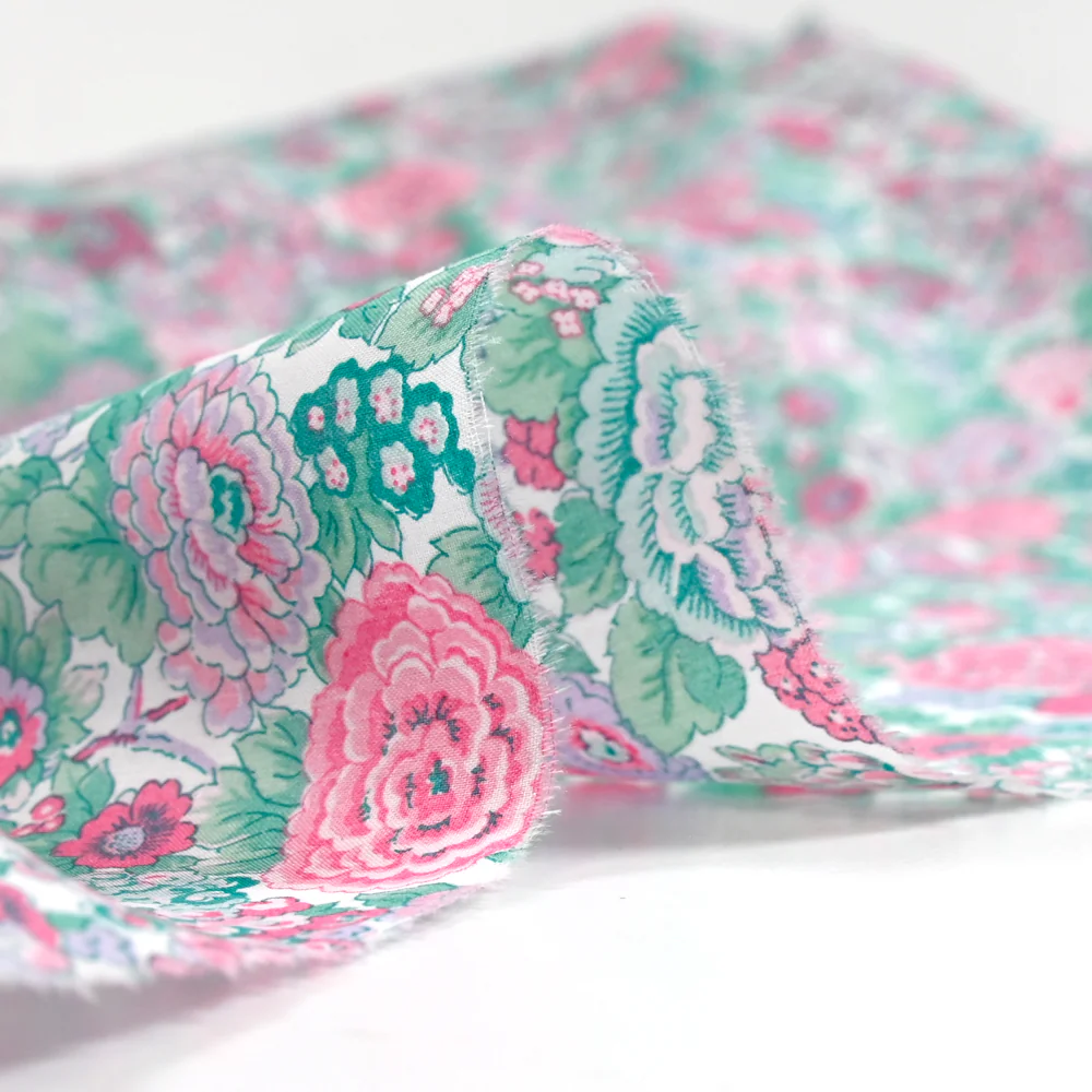 Coton liberty ® Elysian day rose et menthe au mètre - Image 6