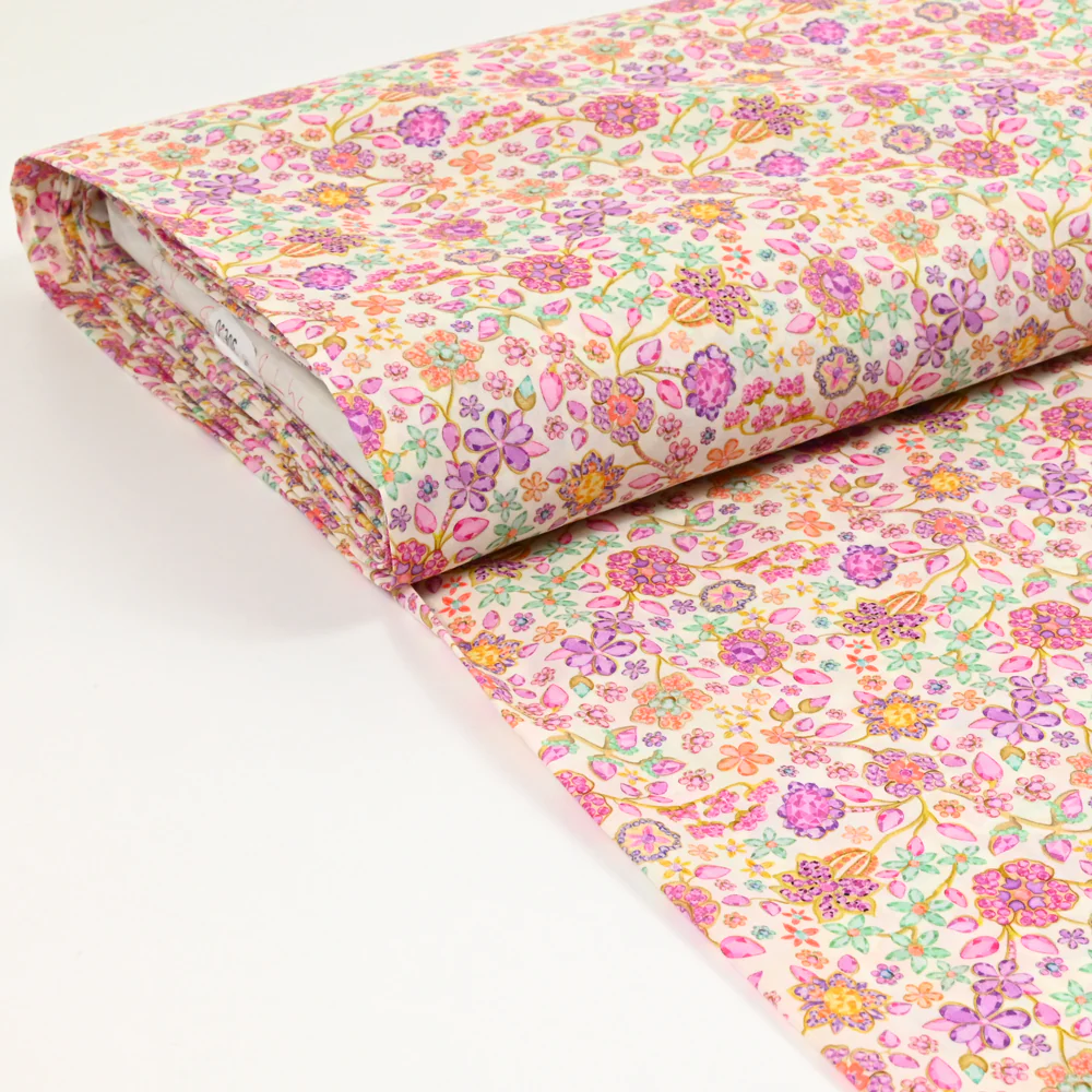 Coton Liberty ® Fiona Devaux rose au mètre - Image 2