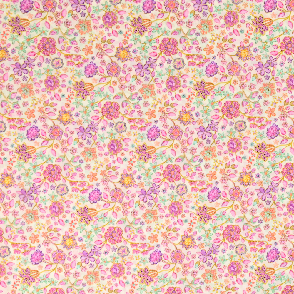 Coton Liberty ® Fiona Devaux rose au mètre - Image 5