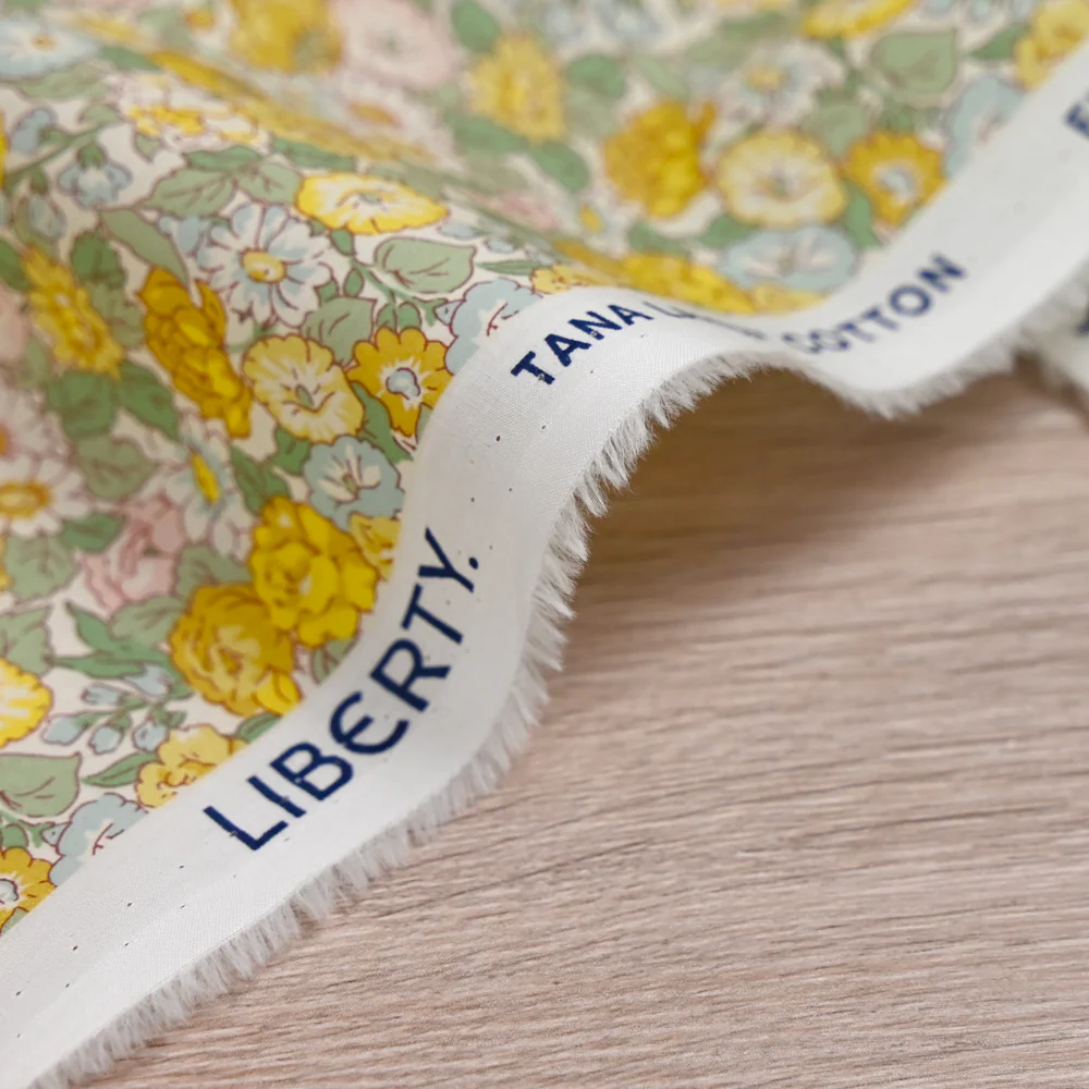 Coton liberty ® Leontyne Dream jaune et vert au mètre - Image 6
