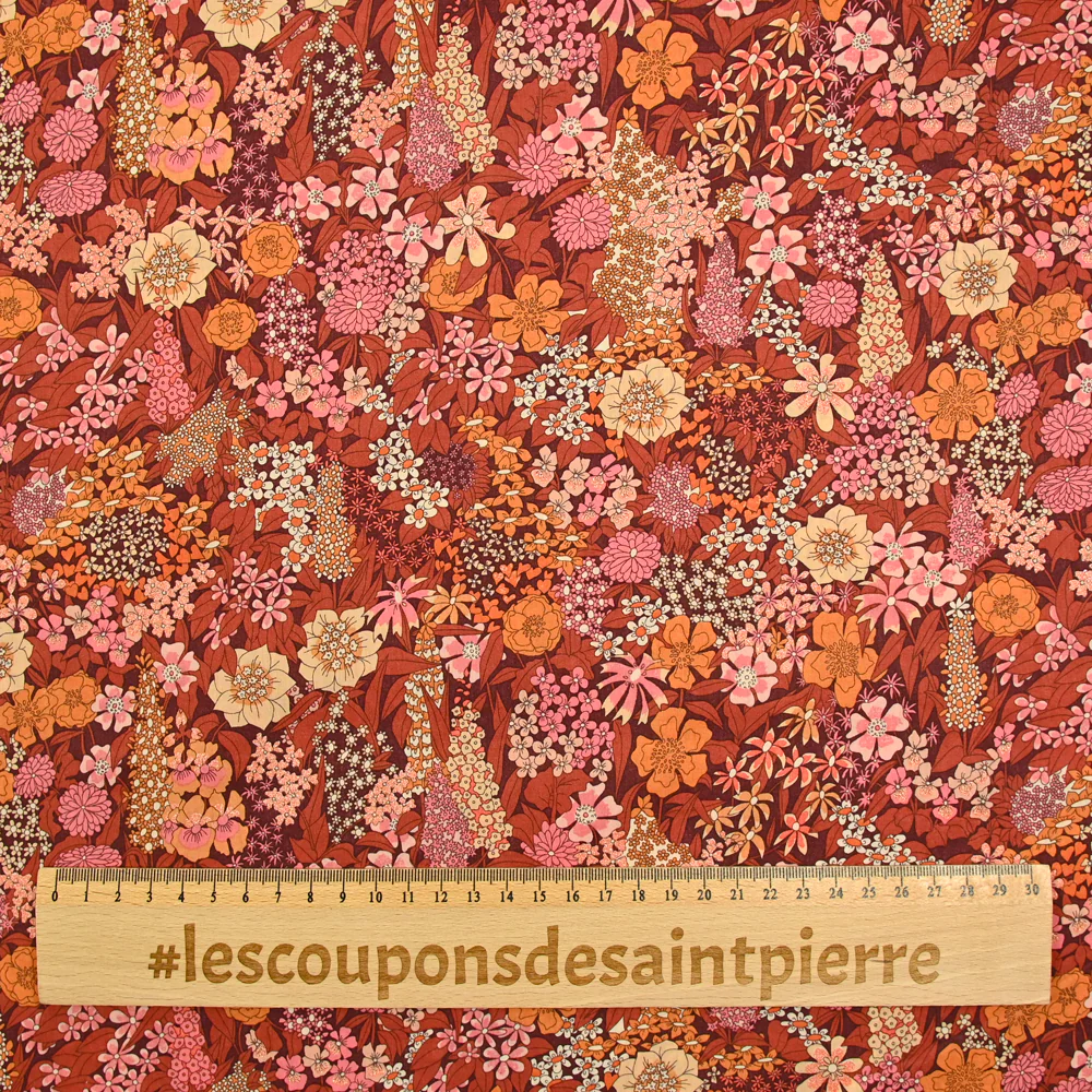 Coton liberty ® Métal Ciara marron et rose au mètre - Image 4