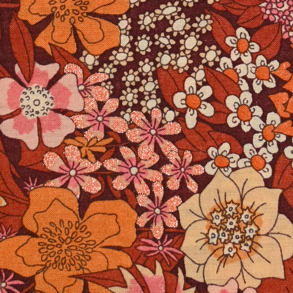 Coton liberty ® Métal Ciara marron et rose au mètre - Image 5