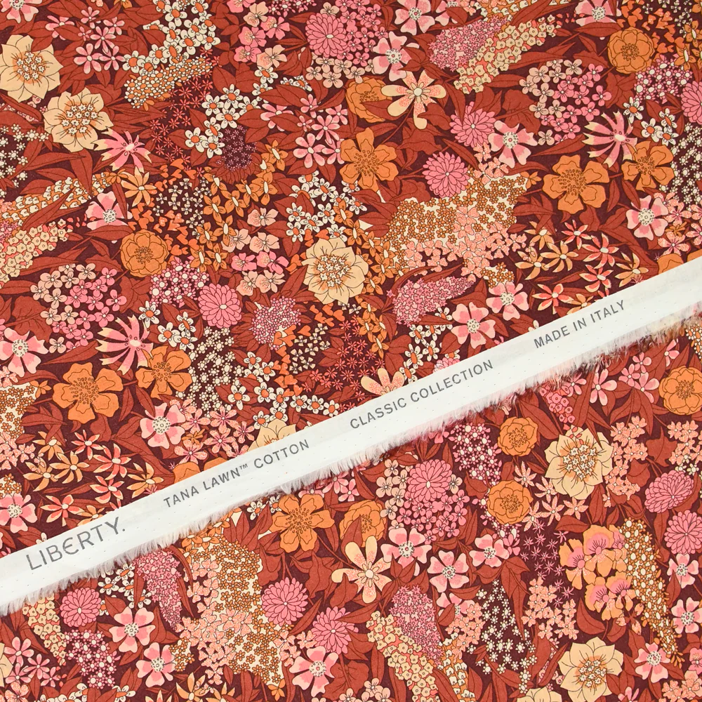 Coton liberty ® Métal Ciara marron et rose au mètre - Image 6