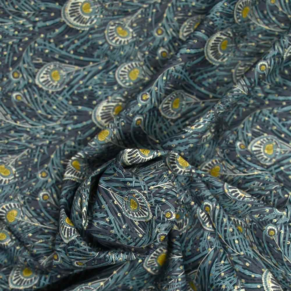 Coton liberty ® Métal Queen bleu au mètre - Image 3