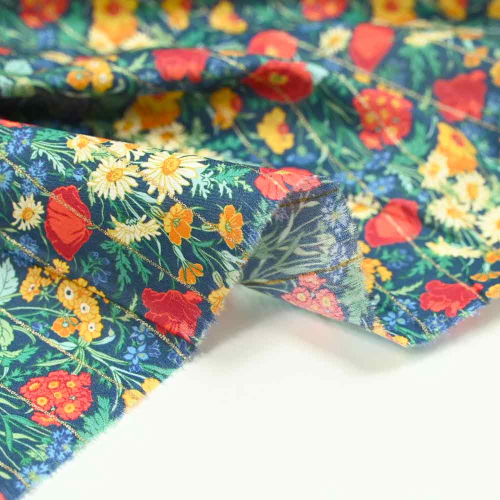Coton liberty ® Métal rayé Florence moutarde au mètre - Image 6