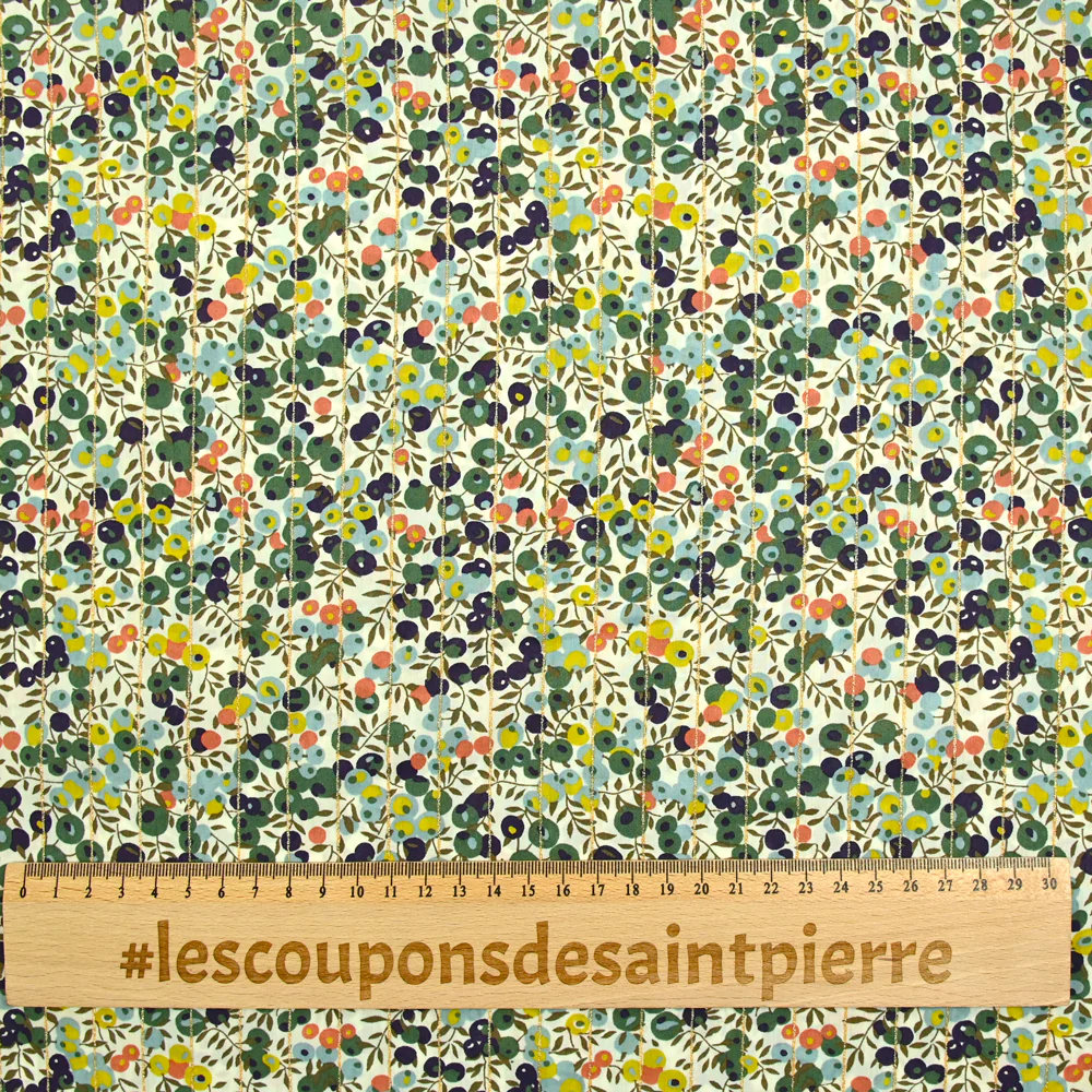 Coton liberty ® Métal rayé Wiltshire vert au mètre - Image 4