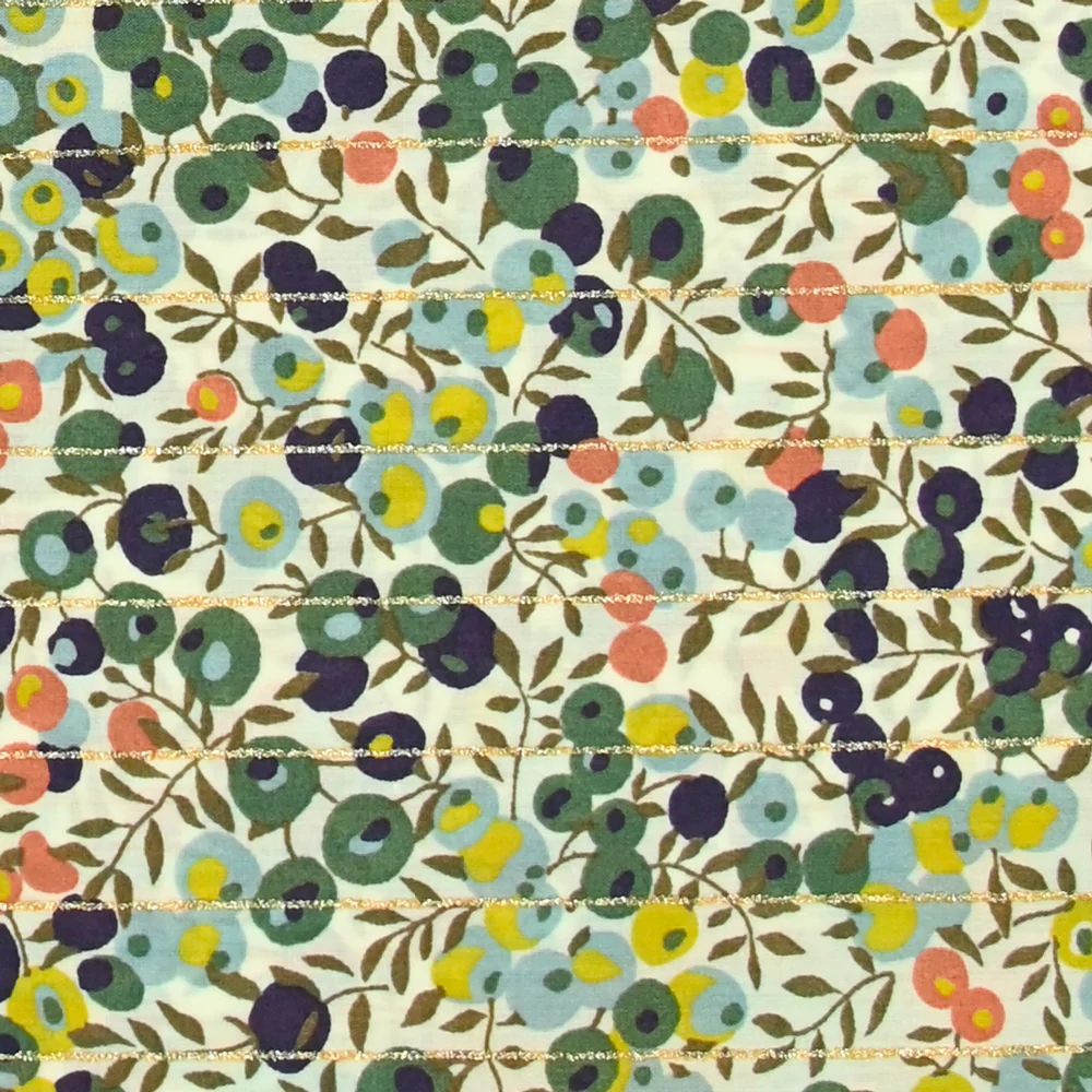 Coton liberty ® Métal rayé Wiltshire vert au mètre - Image 5