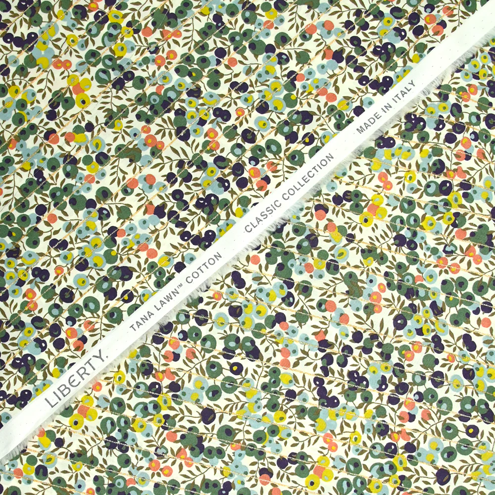 Coton liberty ® Métal rayé Wiltshire vert au mètre - Image 6