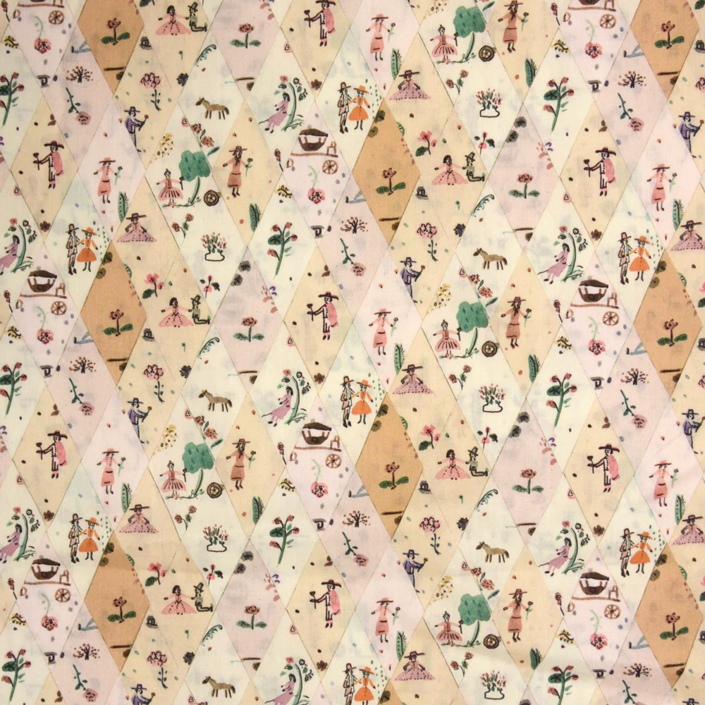 Coton liberty ® Picnic Parade beige au mètre