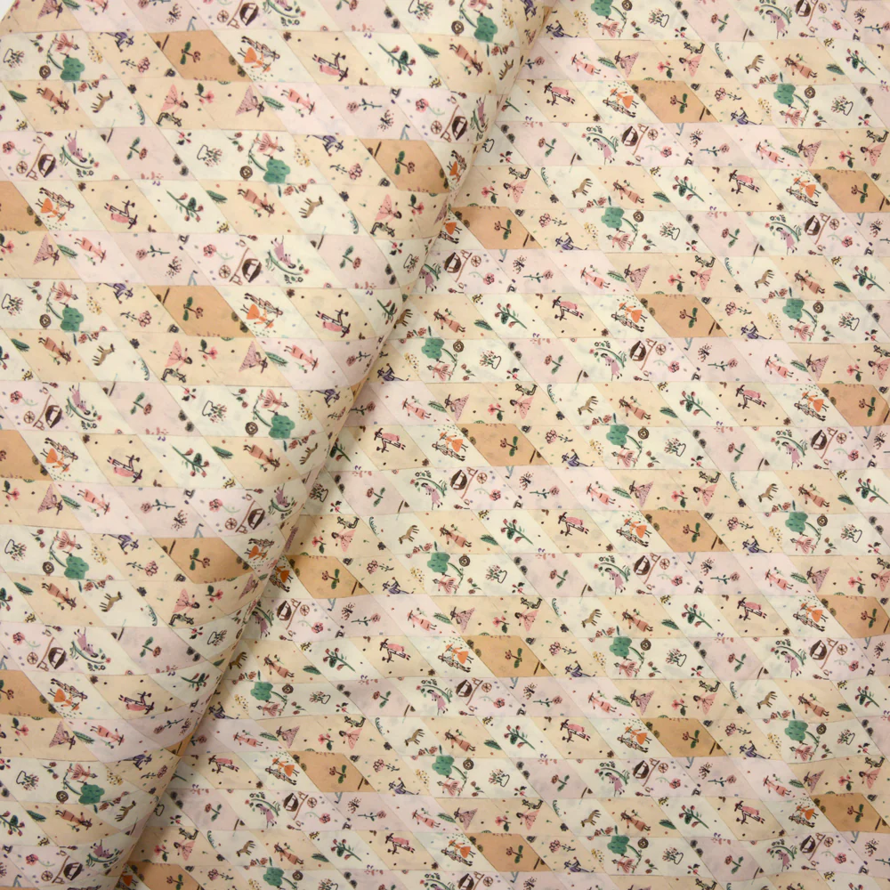 Coton liberty ® Picnic Parade beige au mètre - Image 3