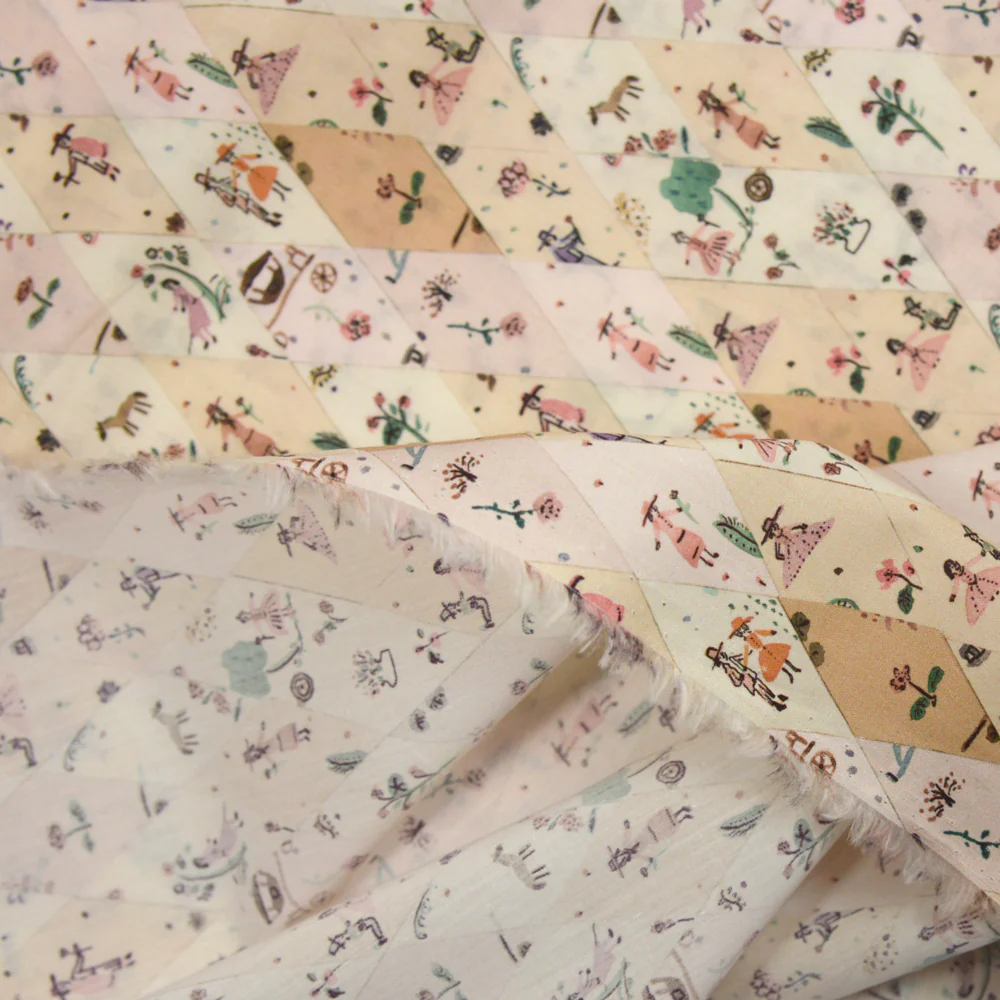 Coton liberty ® Picnic Parade beige au mètre - Image 4
