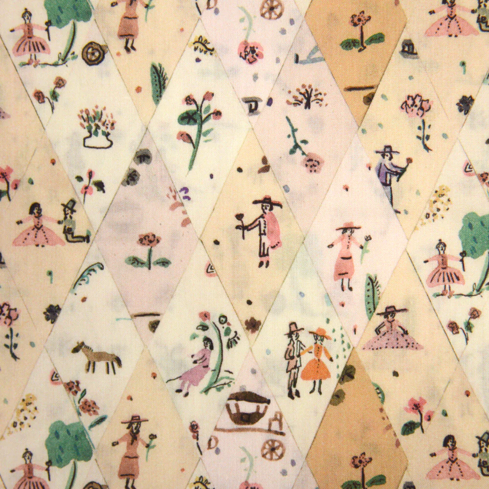 Coton liberty ® Picnic Parade beige au mètre - Image 6