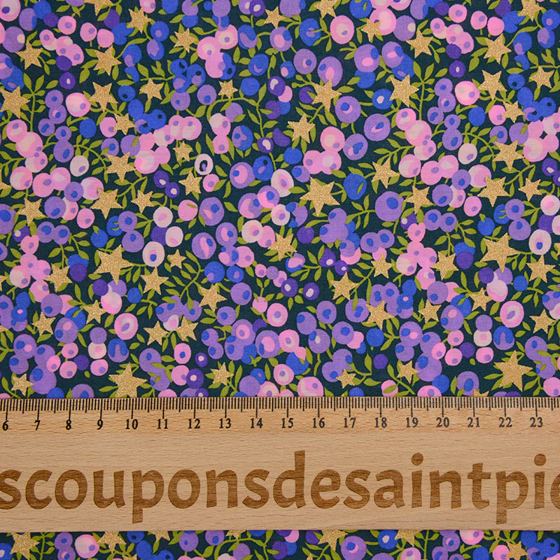 Coton liberty ® Wiltshire stars violet au mètre - Image 3