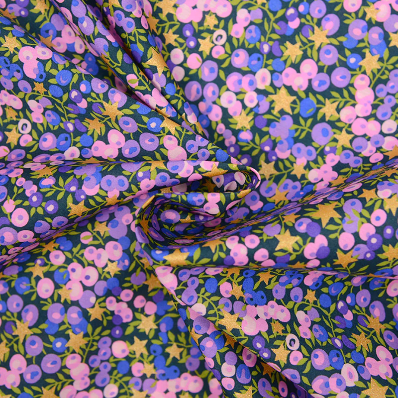 Coton liberty ® Wiltshire stars violet au mètre - Image 4