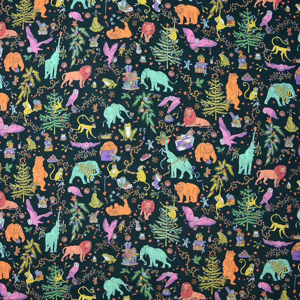 Coton liberty ® Christmas bleu foncé au mètre